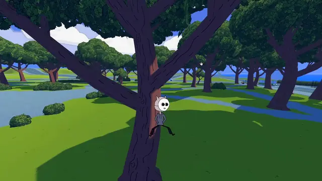 Under the trees in the park